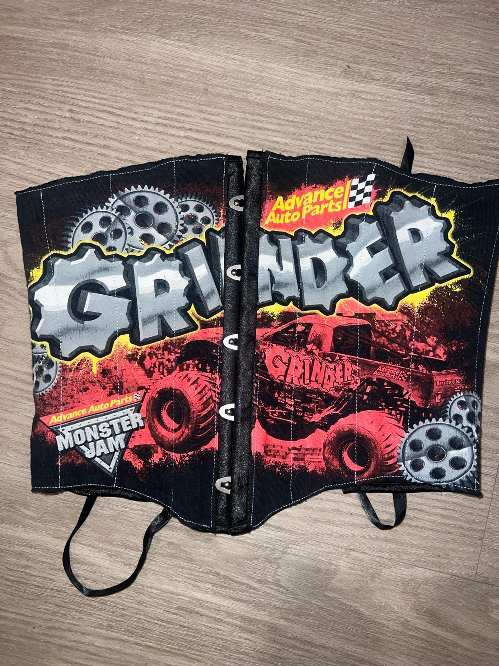 Grinder Monster Jam Graphic Corset Top - Black & Red